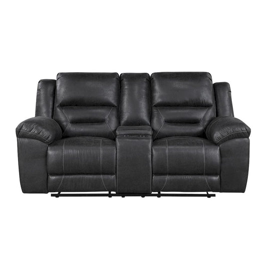 Homelegance  - Hazen Double Reclining Love Seat W/ Center Console in Black - 8538BK-2  view 1