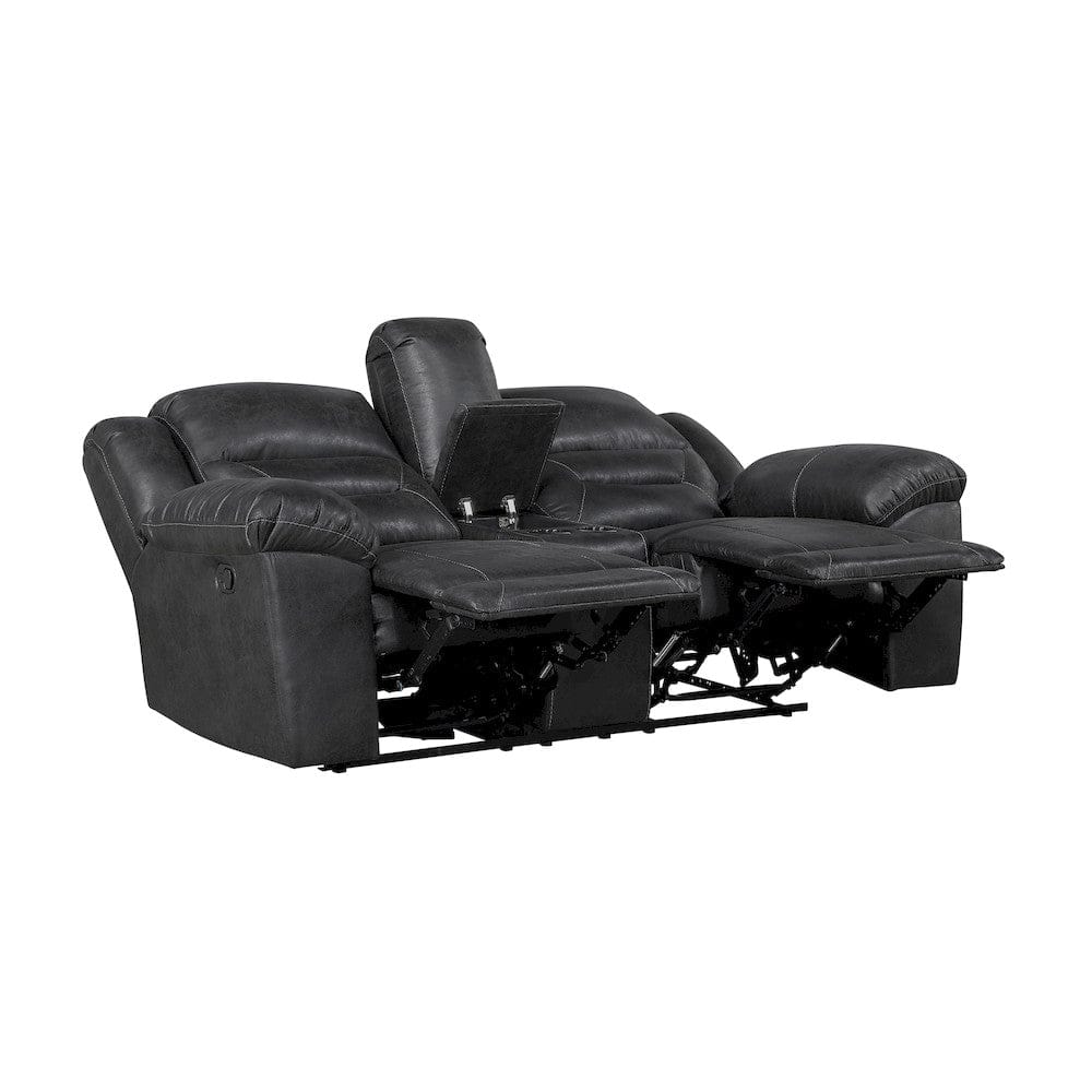 Homelegance  - Hazen Double Reclining Love Seat W/ Center Console in Black - 8538BK-2  view 2