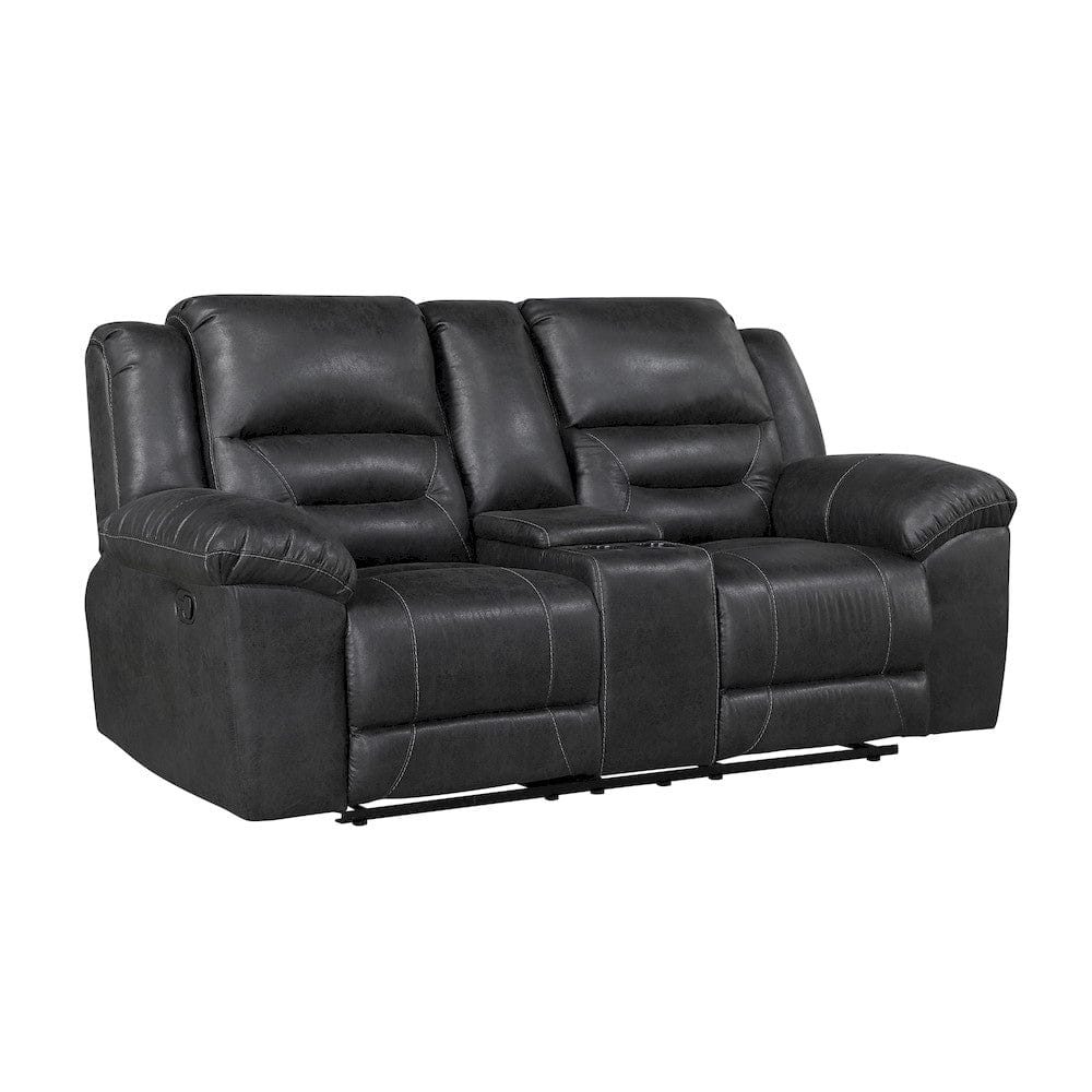 Homelegance  - Hazen Double Reclining Love Seat W/ Center Console in Black - 8538BK-2  view 4