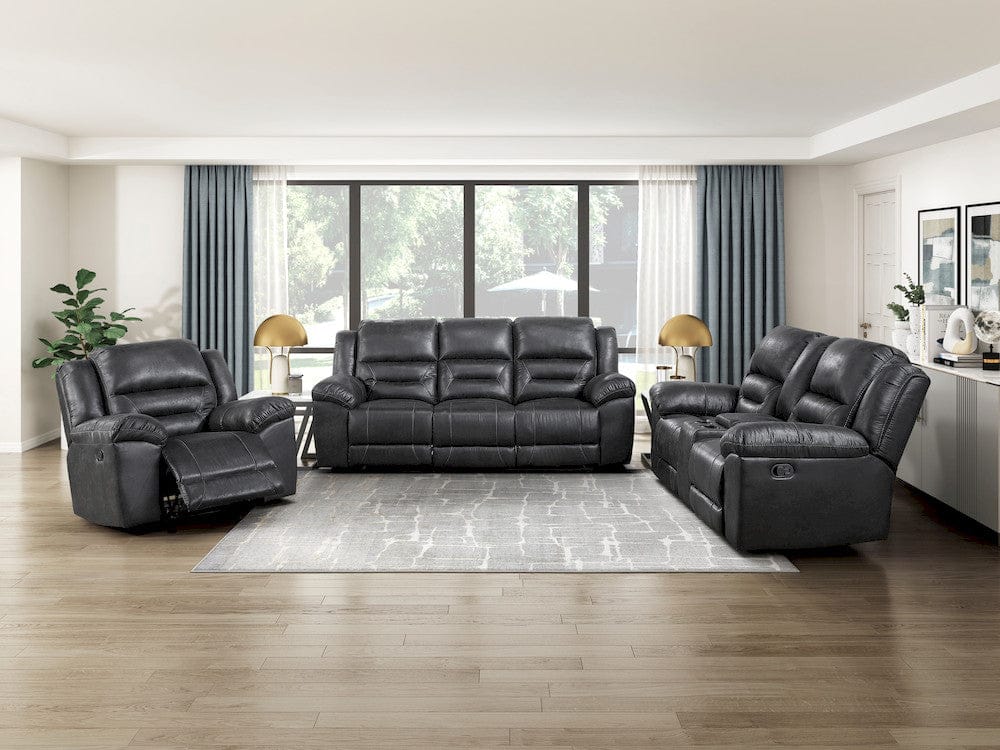 Homelegance  - Hazen Double Reclining Love Seat W/ Center Console in Black - 8538BK-2  view 9