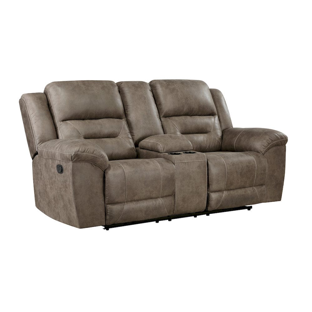Homelegance  - Hazen Double Reclining Love Seat W/ Center Console in Brown - 8538BR-2  view 5