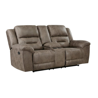 Homelegance  - Hazen Double Reclining Love Seat W/ Center Console in Brown - 8538BR-2  view 5