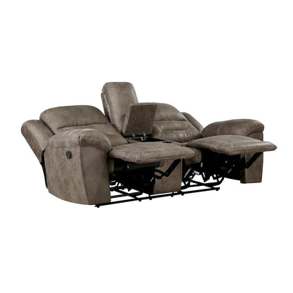 Homelegance  - Hazen Double Reclining Love Seat W/ Center Console in Brown - 8538BR-2  view 6