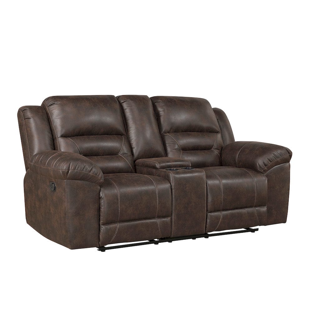 Homelegance  - Hazen Double Reclining Love Seat W/ Center Console in Dark brown - 8538DB-2  view 2