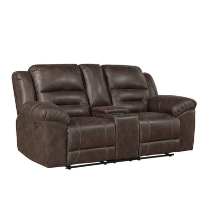 Homelegance  - Hazen Double Reclining Love Seat W/ Center Console in Dark brown - 8538DB-2  view 2