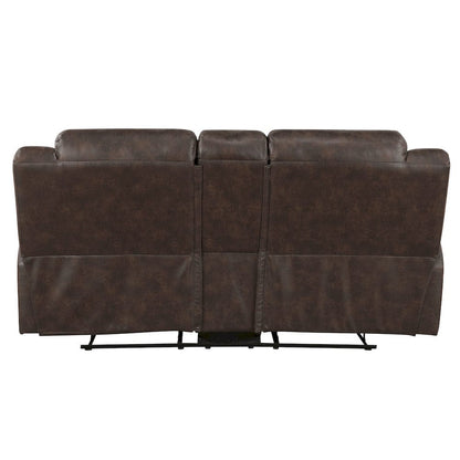 Homelegance  - Hazen Double Reclining Love Seat W/ Center Console in Dark brown - 8538DB-2  view 3