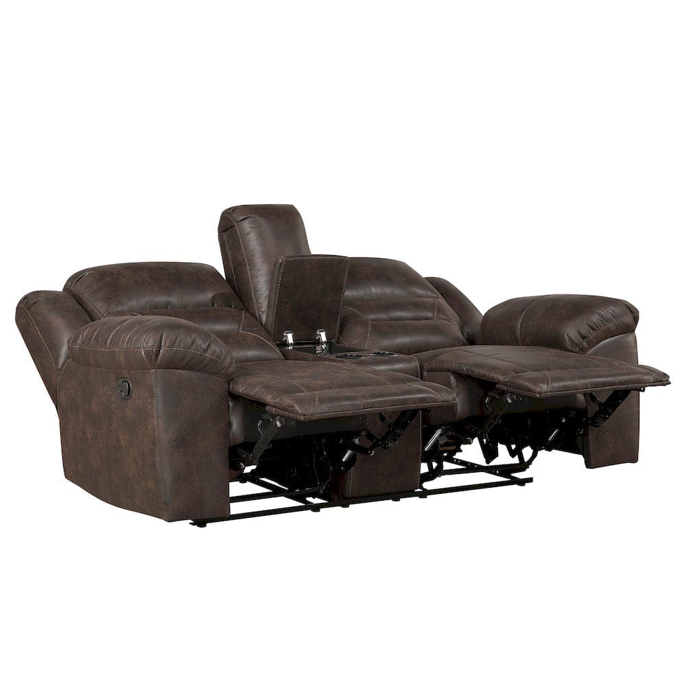 Homelegance  - Hazen Double Reclining Love Seat W/ Center Console in Dark brown - 8538DB-2  view 4