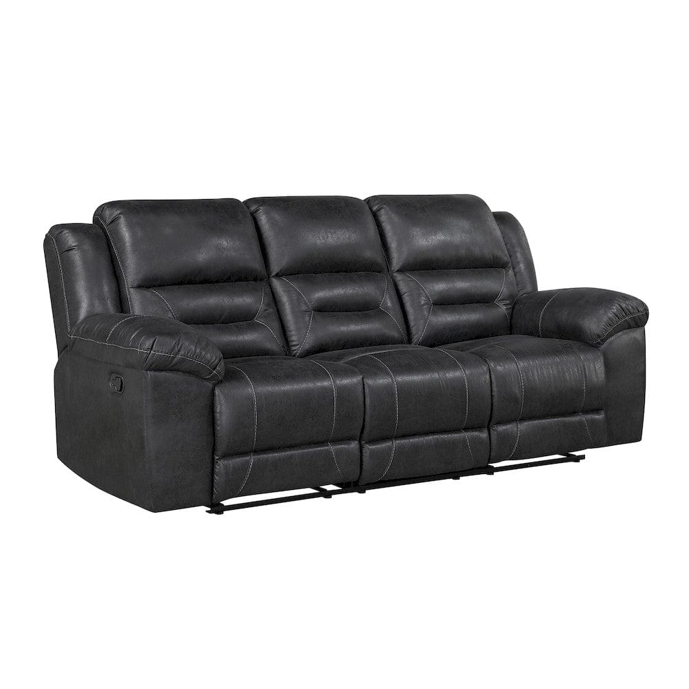 Homelegance  - Hazen Double Reclining Sofa in Black - 8538BK-3  view 2