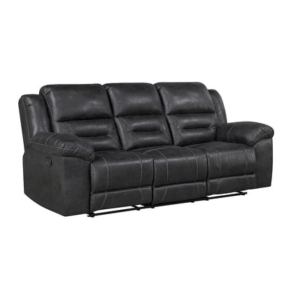 Homelegance  - Hazen Double Reclining Sofa in Black - 8538BK-3  view 2