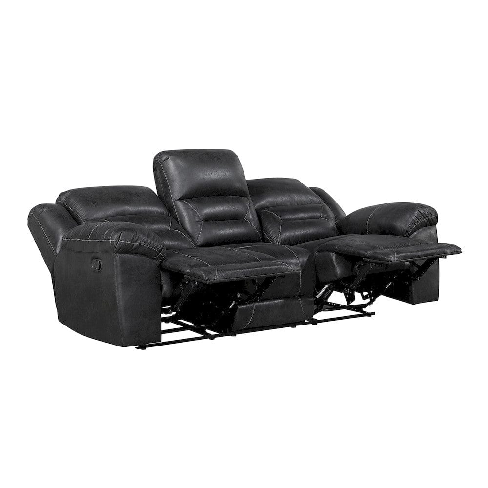 Homelegance  - Hazen Double Reclining Sofa in Black - 8538BK-3  view 4