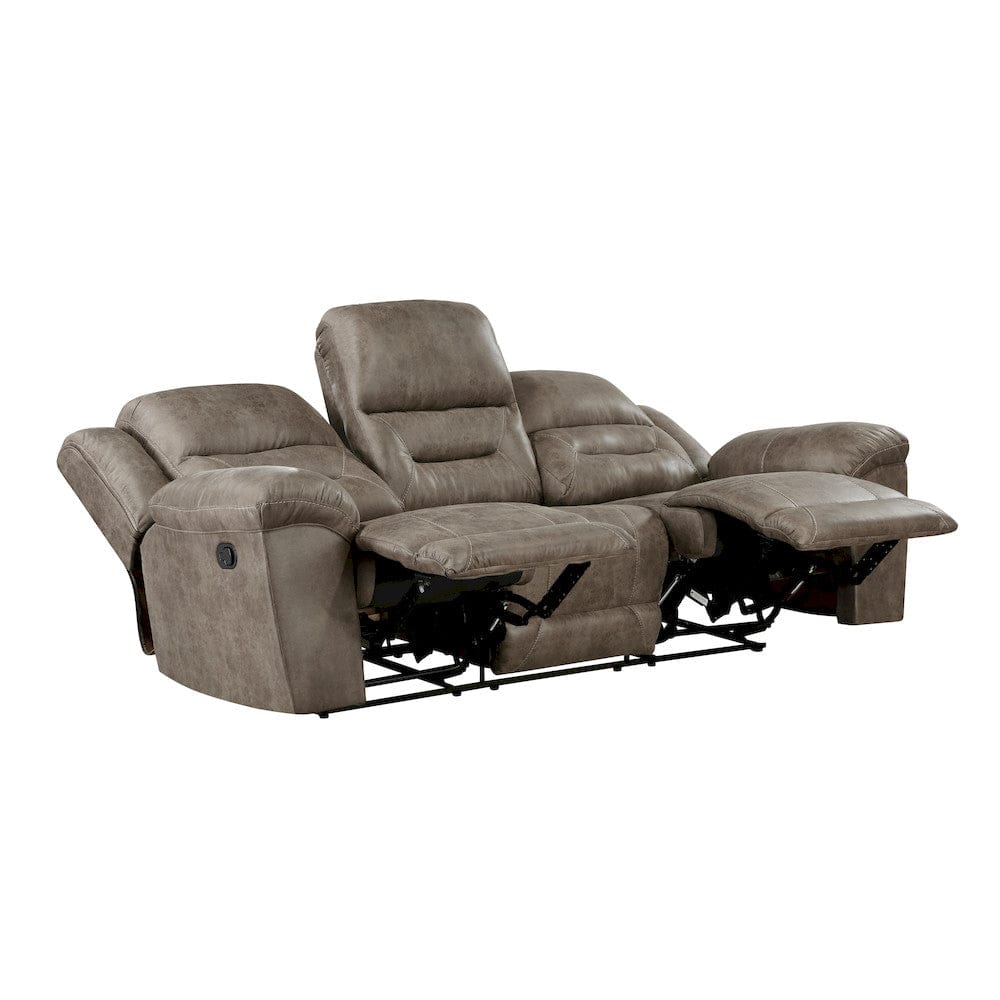 Homelegance  - Hazen Double Reclining Sofa in Brown - 8538BR-3  view 6
