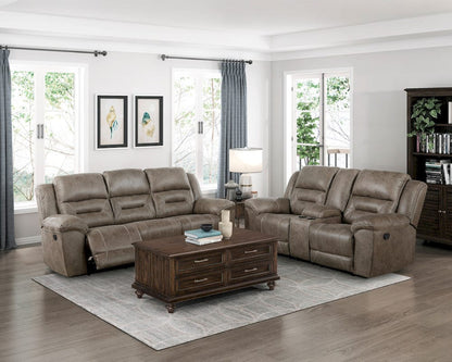 Homelegance  - Hazen Double Reclining Sofa in Brown - 8538BR-3  view 7