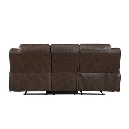 Homelegance  - Hazen Double Reclining Sofa in Dark brown - 8538DB-3  view 3