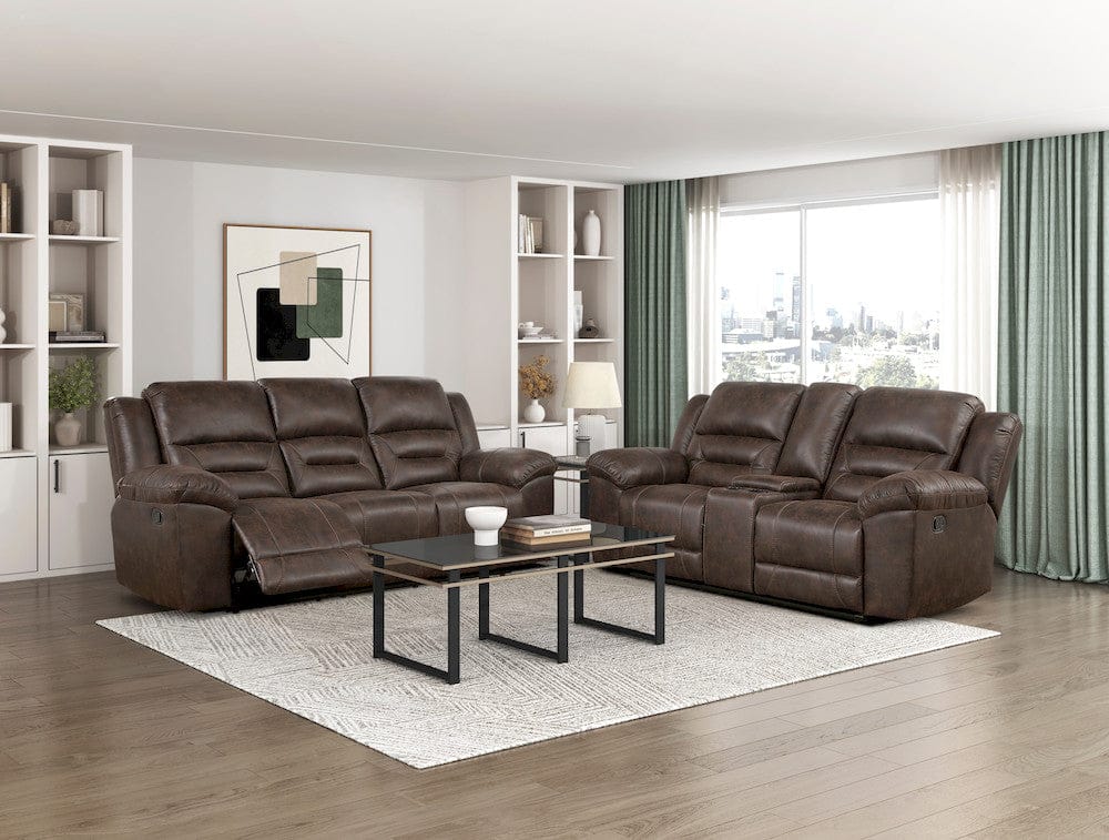 Homelegance  - Hazen Double Reclining Sofa in Dark brown - 8538DB-3  view 7