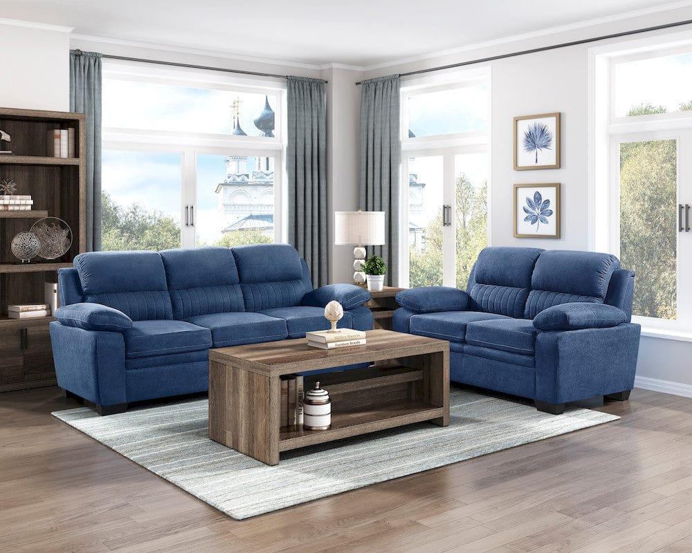 Homelegance  - Holleman Sofa in Blue - 9333BU-3  view 3