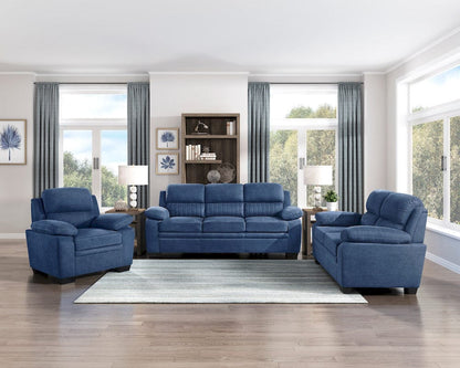 Homelegance  - Holleman Sofa in Blue - 9333BU-3  view 4