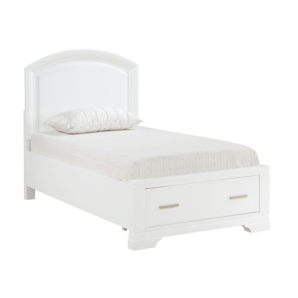 Homelegance  - Hudson Twin Platform Bed W/ Footboard Storage - 1520WHT-1x  view 1