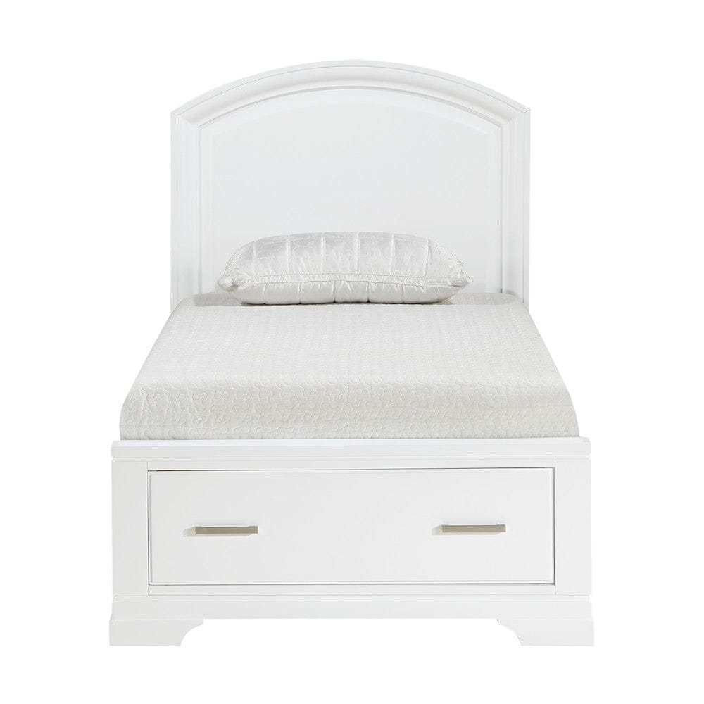 Homelegance  - Hudson Twin Platform Bed W/ Footboard Storage - 1520WHT-1x  view 3