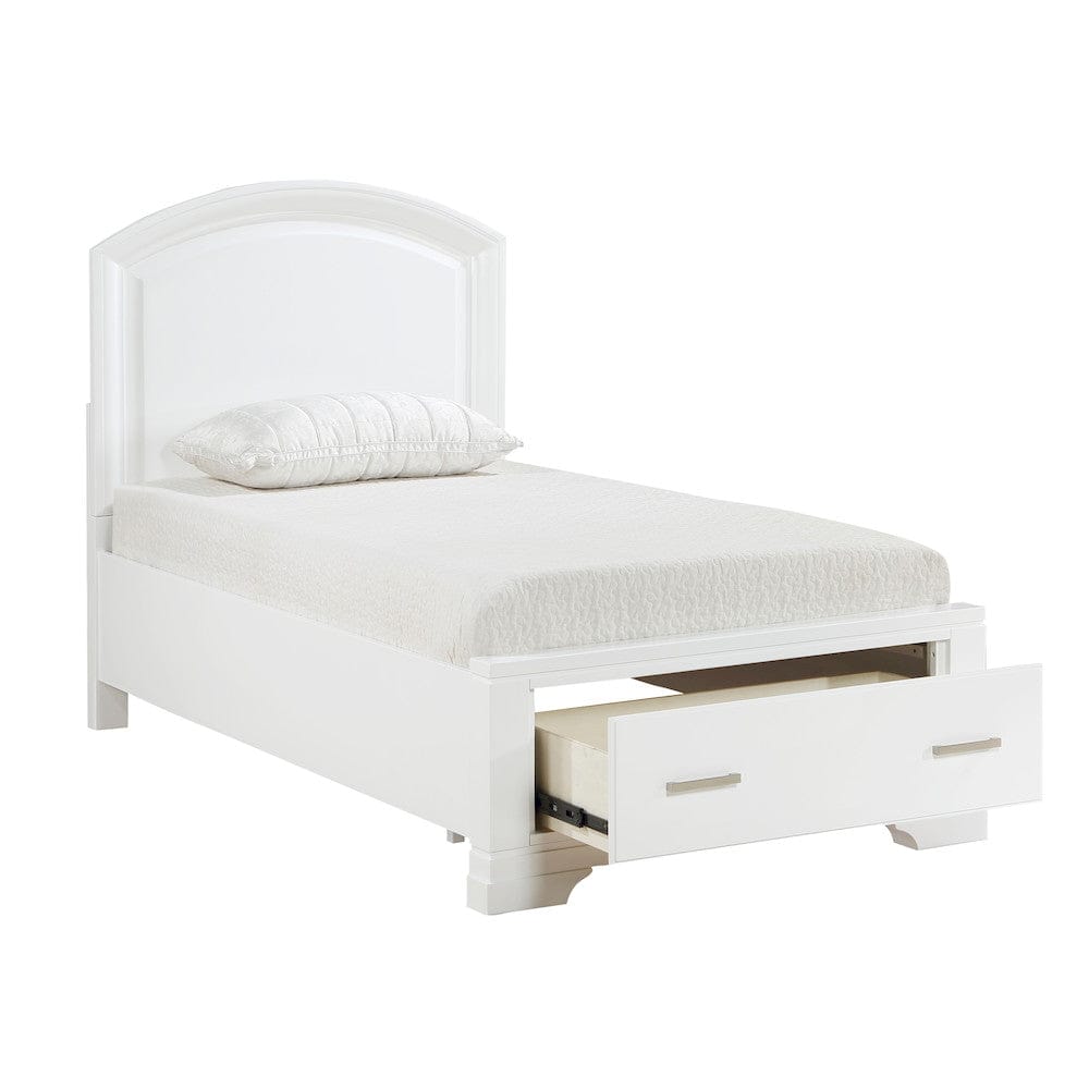 Homelegance  - Hudson Twin Platform Bed W/ Footboard Storage - 1520WHT-1x  view 4