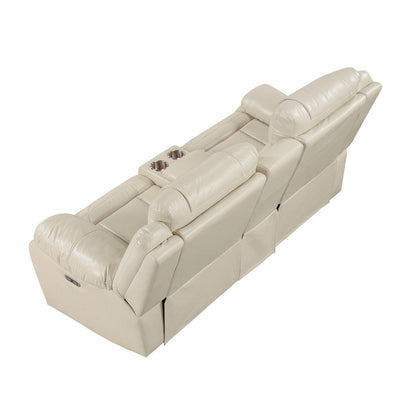 Homelegance  - Huron Power Double Reclining Love Seat W/ Center Console, Wireless Speakers, LED and Charging Ports in Beige - 8457BEG-2PW  view 3