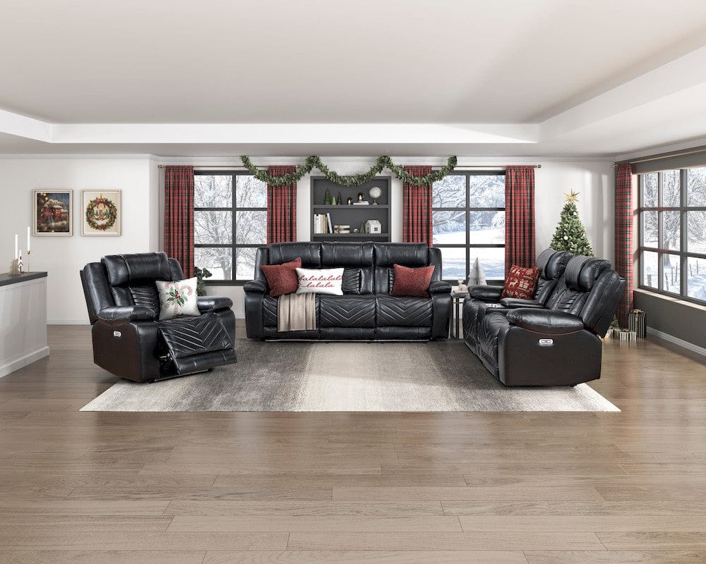 Homelegance  - Huron Power Double Reclining Love Seat W/ Center Console, Wireless Speakers, LED and Charging Ports in Black - 8457BLK-2PW  view 3