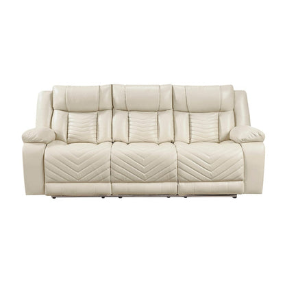 Homelegance  - Huron Power Double Reclining Sofa W/ Center Drop-Down Cup Holders, Wireless Charger, Magazine Bag, LED and Charging Ports in Beige - 8457BEG-3PW  view 1