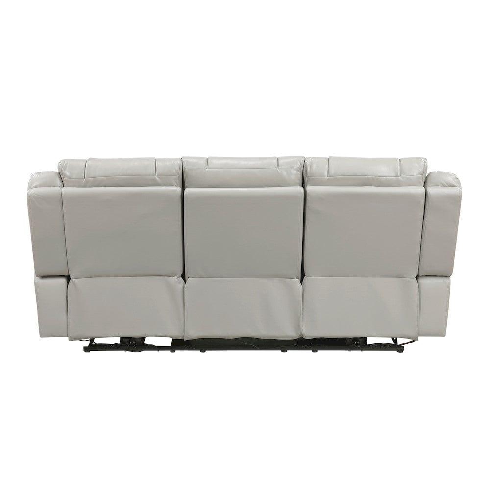 Homelegance  - Huron Power Double Reclining Sofa W/ Center Drop-Down Cup Holders, Wireless Charger, Magazine Bag, LED and Charging Ports in Gray - 8457GRY-3PW  view 5