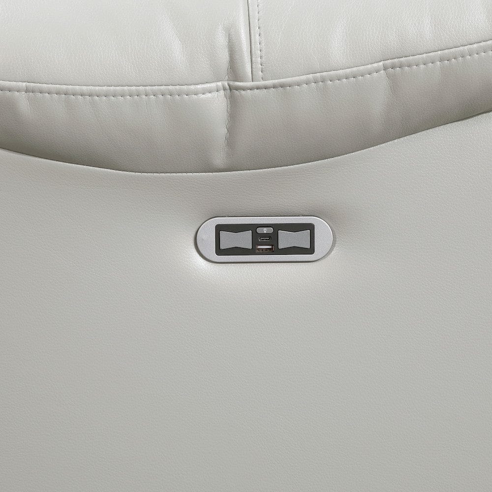 Homelegance  - Huron Power Double Reclining Sofa W/ Center Drop-Down Cup Holders, Wireless Charger, Magazine Bag, LED and Charging Ports in Gray - 8457GRY-3PW  view 9