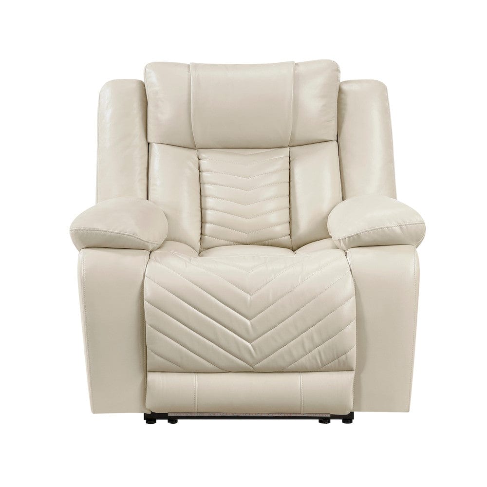 Homelegance  - Huron Power Reclining Chair W/ LED and Charging Ports in Beige - 8457BEG-1PW  view 1