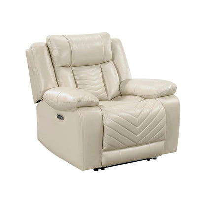 Homelegance  - Huron Power Reclining Chair W/ LED and Charging Ports in Beige - 8457BEG-1PW  view 2