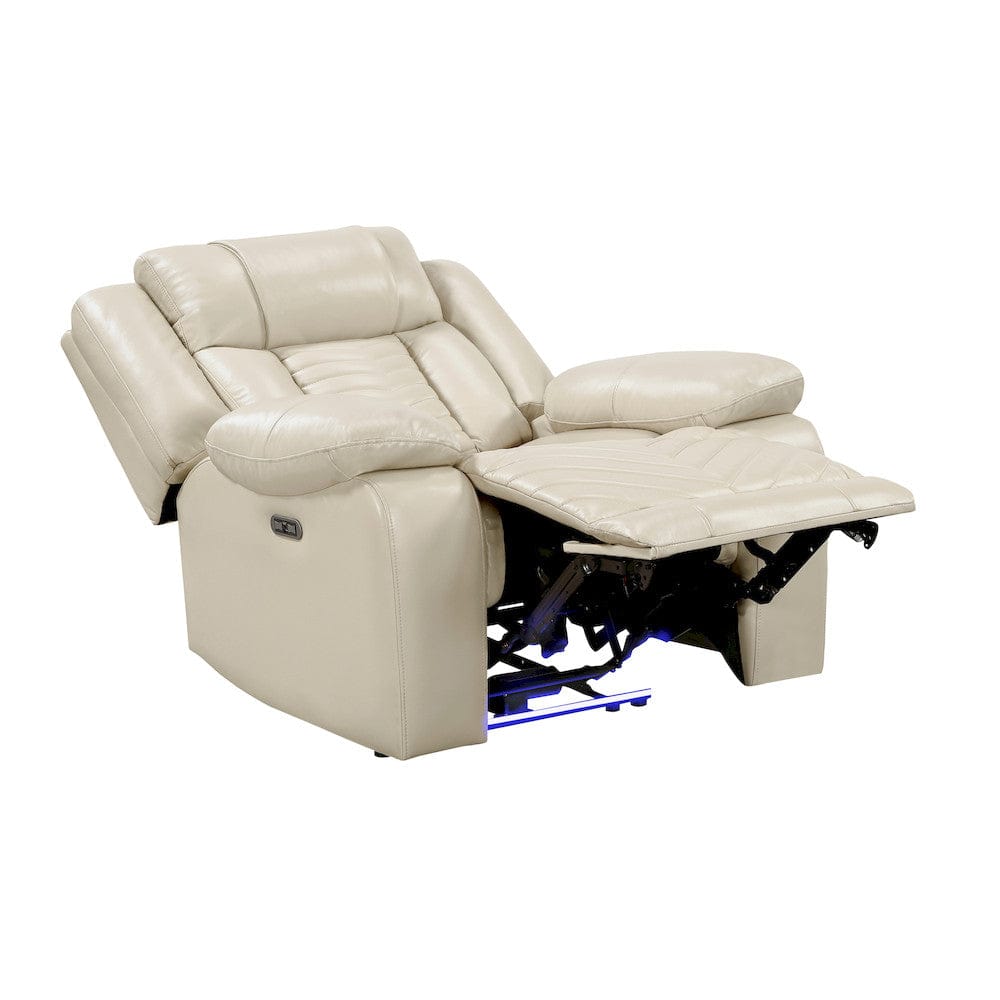 Homelegance  - Huron Power Reclining Chair W/ LED and Charging Ports in Beige - 8457BEG-1PW  view 5