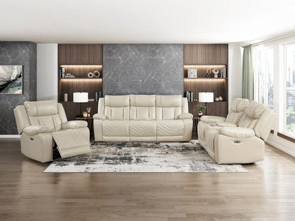 Homelegance  - Huron Power Reclining Chair W/ LED and Charging Ports in Beige - 8457BEG-1PW  view 9