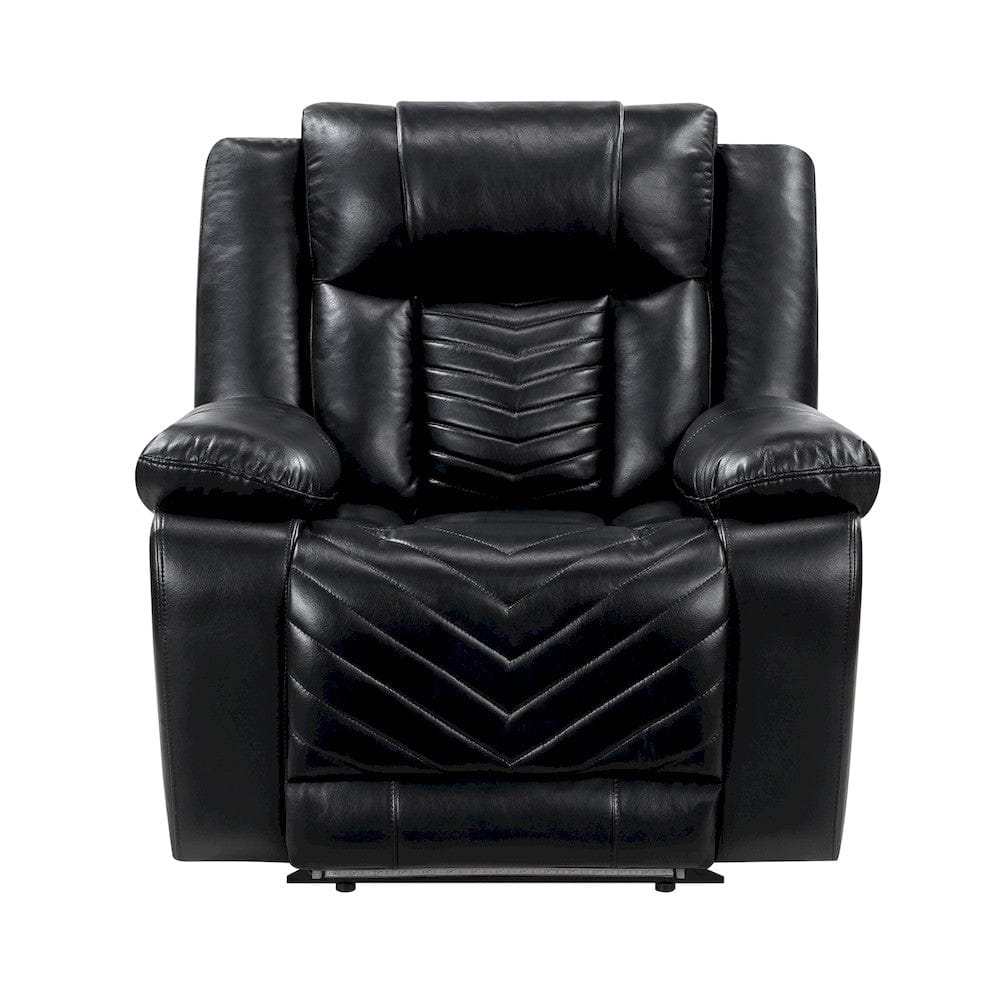 Homelegance  - Huron Power Reclining Chair W/ LED and Charging Ports in Black - 8457BLK-1PW  view 7