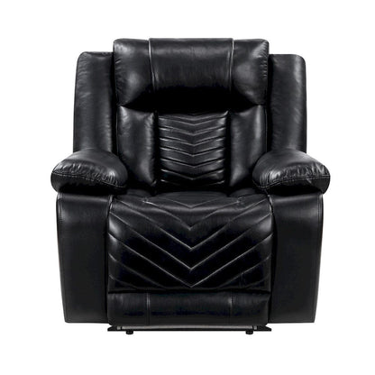 Homelegance  - Huron Power Reclining Chair W/ LED and Charging Ports in Black - 8457BLK-1PW  view 7