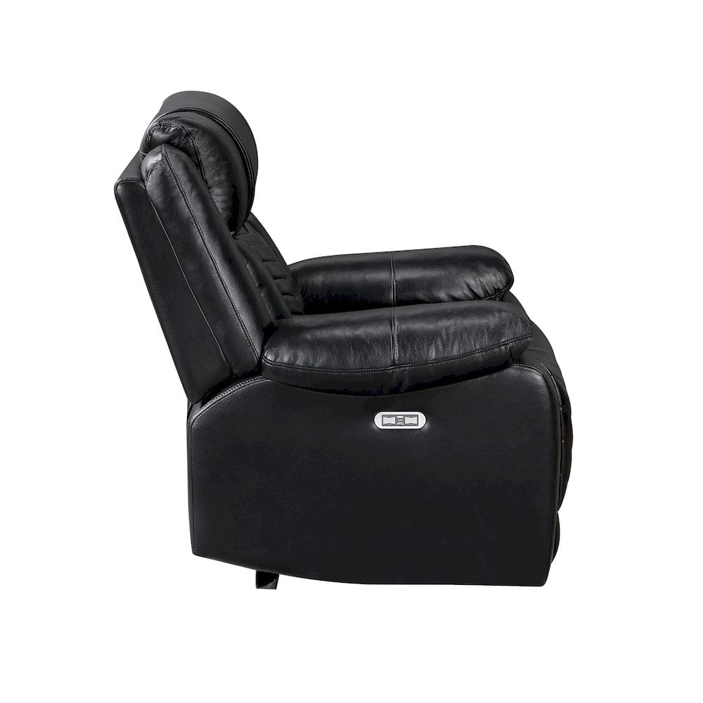 Homelegance  - Huron Power Reclining Chair W/ LED and Charging Ports in Black - 8457BLK-1PW  view 8