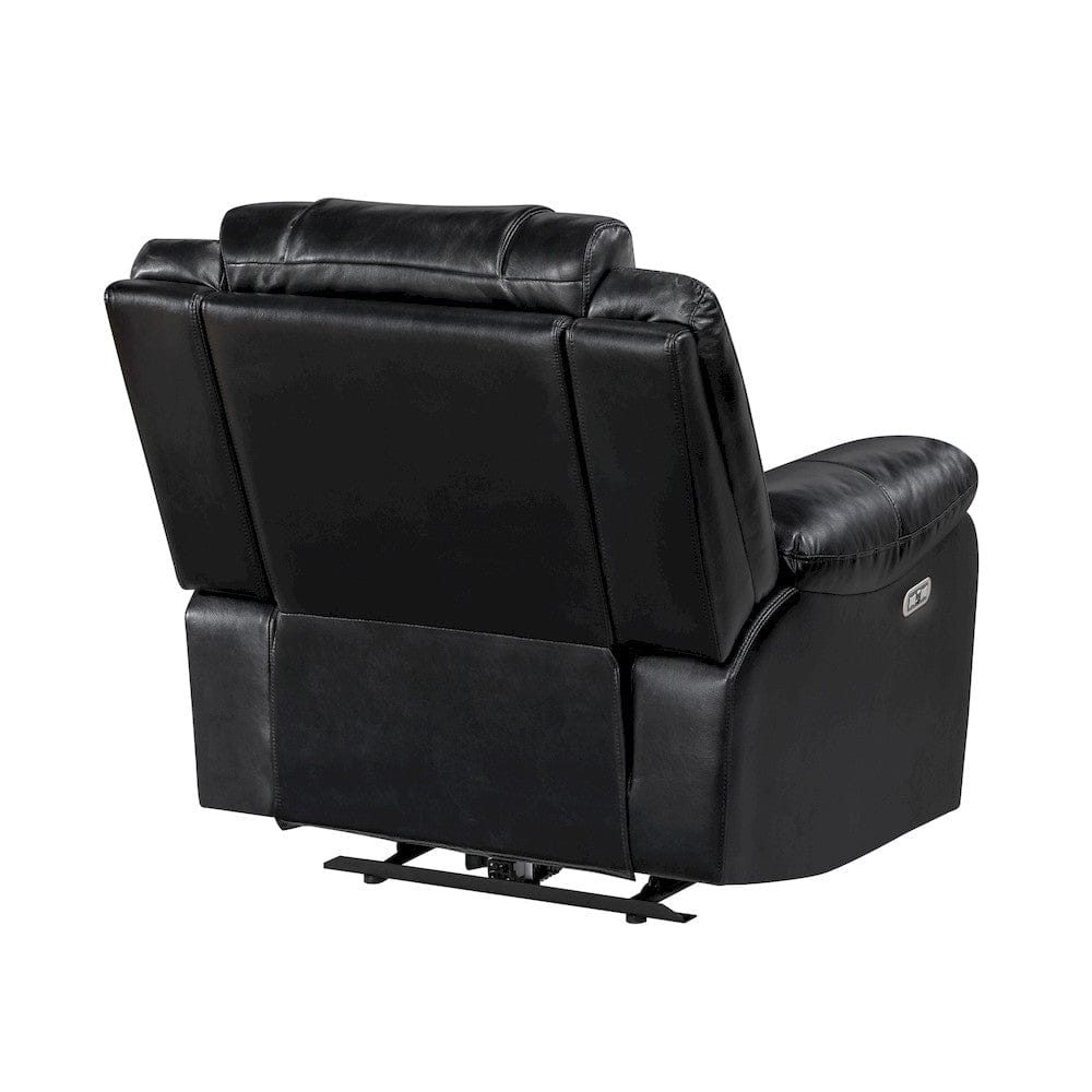 Homelegance  - Huron Power Reclining Chair W/ LED and Charging Ports in Black - 8457BLK-1PW  view 10