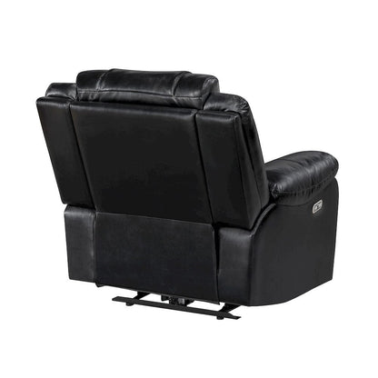 Homelegance  - Huron Power Reclining Chair W/ LED and Charging Ports in Black - 8457BLK-1PW  view 10