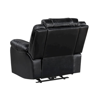Homelegance  - Huron Power Reclining Chair W/ LED and Charging Ports in Black - 8457BLK-1PW  view 11