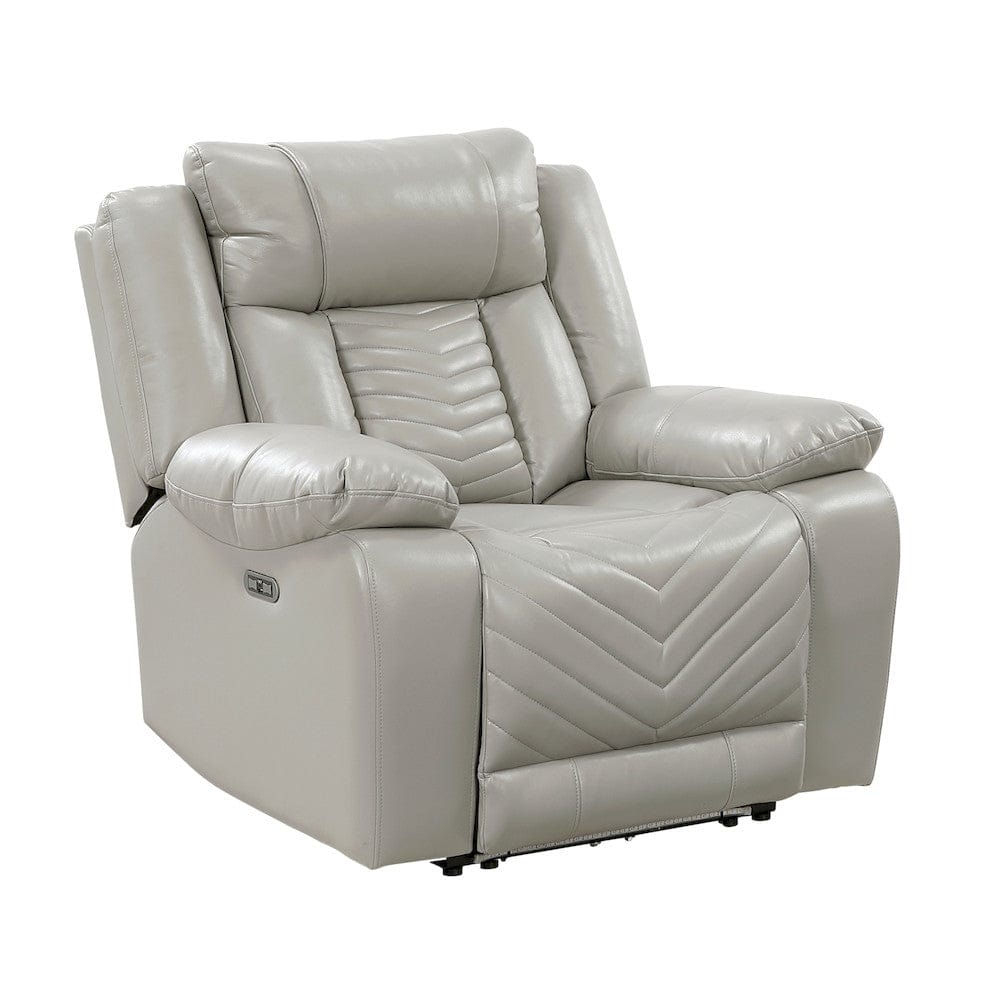 Homelegance  - Huron Power Reclining Chair W/ LED and Charging Ports in Gray - 8457GRY-1PW  view 1