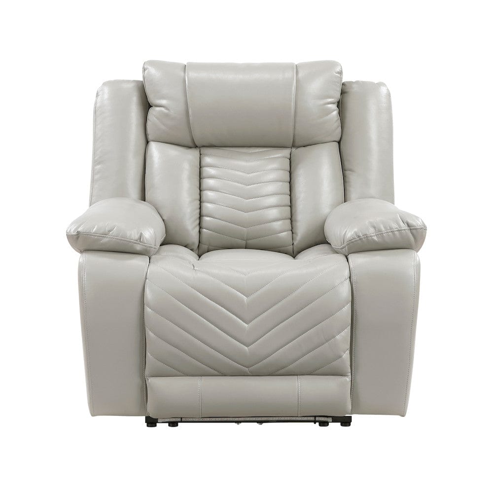 Homelegance  - Huron Power Reclining Chair W/ LED and Charging Ports in Gray - 8457GRY-1PW  view 3