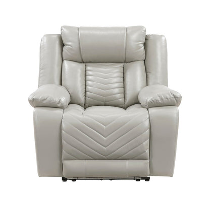 Homelegance  - Huron Power Reclining Chair W/ LED and Charging Ports in Gray - 8457GRY-1PW  view 3