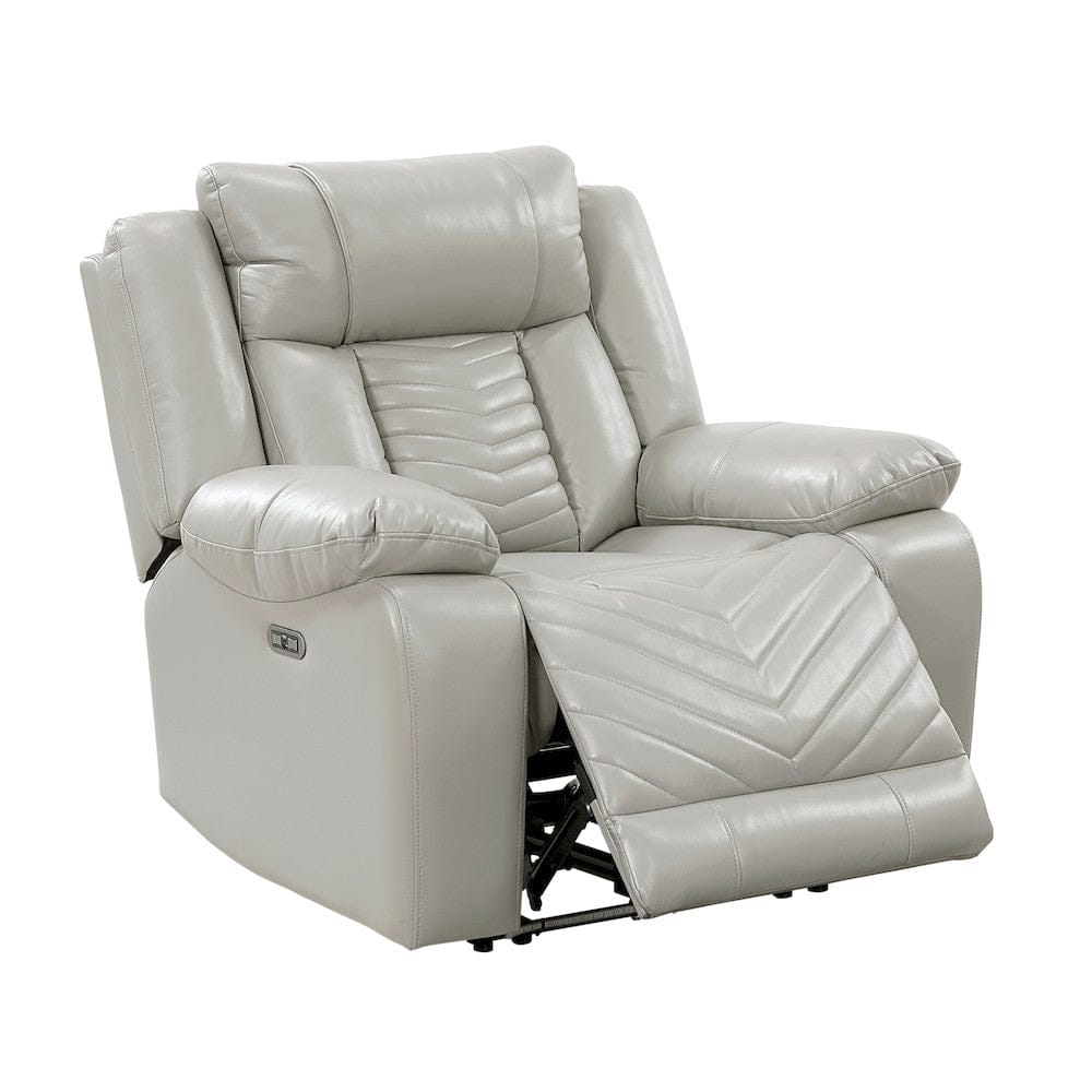 Homelegance  - Huron Power Reclining Chair W/ LED and Charging Ports in Gray - 8457GRY-1PW  view 8