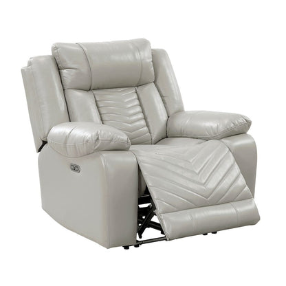 Homelegance  - Huron Power Reclining Chair W/ LED and Charging Ports in Gray - 8457GRY-1PW  view 8