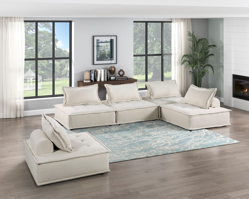 Homelegance  - Inman 5-Piece Modular Sectional in Beige - 9237BEx5SC  view 8