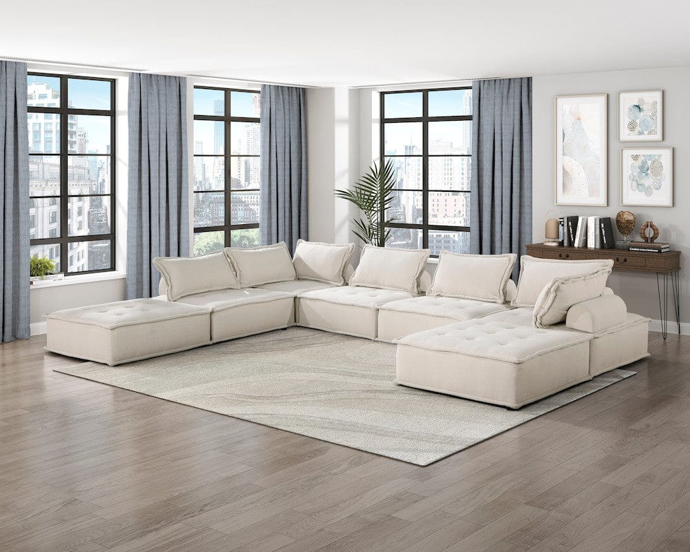 Homelegance  - Inman 7-Piece Modular Sectional in Beige - 9237BEx7SC  view 8