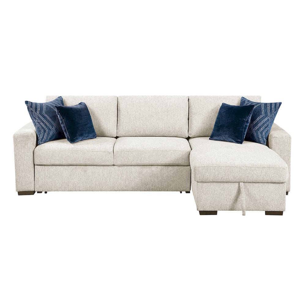 Homelegance  - Isla 2-Piece Sectional W/ Convertible and Reversible Chaise, Hidden Storage, Click Motion Back in Beige - 8548BEx3VC2AA  view 1