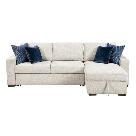 Homelegance  - Isla 2-Piece Sectional W/ Convertible and Reversible Chaise, Hidden Storage, Click Motion Back in Beige - 8548BEx3VC2AA  view 1
