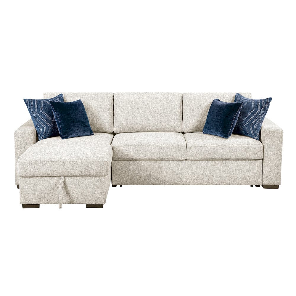 Homelegance  - Isla 2-Piece Sectional W/ Convertible and Reversible Chaise, Hidden Storage, Click Motion Back in Beige - 8548BEx3VC2AA  view 5