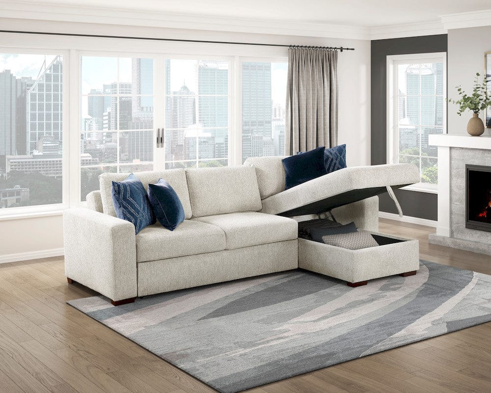 Homelegance  - Isla 2-Piece Sectional W/ Convertible and Reversible Chaise, Hidden Storage, Click Motion Back in Beige - 8548BEx3VC2AA  view 7