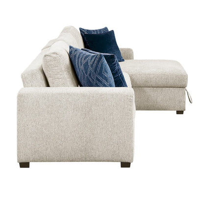 Homelegance  - Isla 2-Piece Sectional W/ Convertible and Reversible Chaise, Hidden Storage, Click Motion Back in Beige - 8548BEx3VC2AA  view 10